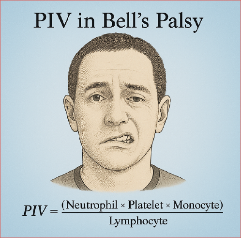 Pan-immune-inflammation value (PIV) formula and schematic drawing of Bell’s palsy.